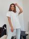 Однотонная свободного кроя женская футболка белого цвета G788/8890 фото 1 — Beauty&Fashion