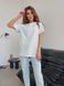 Однотонная свободного кроя женская футболка белого цвета G788/8890 фото 2 — Beauty&Fashion