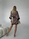 Стильний домашній шовковий комплект (халат+сорочка) жіночий чорно-бежевого кольору 1149 фото 5 — Beauty&Fashion