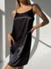 Стильний домашній шовковий комплект (халат+сорочка) жіночий чорно-бежевого кольору 1149 фото 3 — Beauty&Fashion