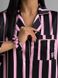 Шелковая однотонная домашняя рубашка с полосками женская черного цвета 1111 фото 6 — Beauty&Fashion