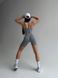 Однотонный спортивный фитнес топ женский серого цвета MG1 фото 3 — Beauty&Fashion