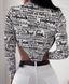 Стильное принтованное боди с вырезами на талии женские белого цвета R1347/642 фото 3 — Beauty&Fashion