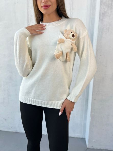 Ангоровый однотонный теплый свитер с мешкой женский черного цвета фото — Beauty&Fashion