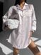 Полосатая шелковая домашняя рубашка свободного кроя женская светло-розового цвета 1124 фото 4 — Beauty&Fashion