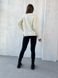 Ангоровый однотонный теплый свитер с мешкой женский молочного цвета 8821 фото 4 — Beauty&Fashion