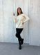 Ангоровий однотонний теплий светр з мішкою жіночий молочного кольору 8821 фото 3 — Beauty&Fashion