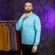 Однотонный стильный демисезонный свитшот мужской ярко ментолового цвета Pobedov 001 фото 3 — Beauty&Fashion