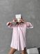 Полосатая шелковая домашняя рубашка женская светло-розового цвета 1135 фото 3 — Beauty&Fashion