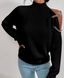 Однотонний демісезонний светр з оголеним плечем жіночий чорного кольору R4939/610 фото 4 — Beauty&Fashion