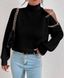Однотонный демисезонный свитер с обнаженным женского плеча черного цвета R4939/610 фото 3 — Beauty&Fashion
