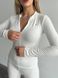 Тепла однотонна термобілизна на флісі з мікродайвінгу жіноча білого кольору R842/1056 фото 2 — Beauty&Fashion