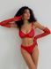 Однотонный базовый комплект нижнего белья (бюстгальтер+трусики) женского красного цвета SM2213 фото 4 — Beauty&Fashion