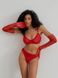 Однотонный базовый комплект нижнего белья (бюстгальтер+трусики) женского красного цвета SM2213 фото 3 — Beauty&Fashion