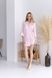 Женская нежная и легкая полосатая сатиновая розовая ночная рубашка 058/21 фото 1 — Beauty&Fashion