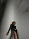 Однотонный боди с женской сеткой черного цвета R1545/487 фото 3 — Beauty&Fashion