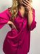 Легкая и нежная женская удлиненная шелковая домашняя рубашка малиновый 050/21 фото 1 — Beauty&Fashion