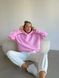 Флісовий теплий однотонний худі вільного крою жіночий барбі кольору S824/1378 фото 2 — Beauty&Fashion