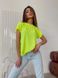 Летняя однотонная свободного кроя женская футболка желтого цвета 8891 фото 2 — Beauty&Fashion