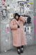 Теплая длинная шуба Oversize из очень плотного теплого эко меха женская розового цвета F 55 фото 2 — Beauty&Fashion