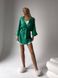 Домашній шовковий стильний комплекти (халат+сорочка) жіночий зеленого кольору 1008 фото 1 — Beauty&Fashion