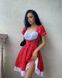 Летнее стильное мини платье в цветочный принт с имитацией женского корсета красного цвета S1486/505 фото 4 — Beauty&Fashion