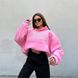 Флісовий стильний худі з принтом жіночий рожевого кольору фото — Beauty&Fashion