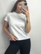 Жіноча однотонна подовжена оверсайз футболка (Білий) 126/23.24 фото 4 — Beauty&Fashion