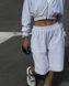 Велюровый летний спортивный костюм двойка (кофта+шорты) женский серого цвета RG6220/1113 фото 4 — Beauty&Fashion