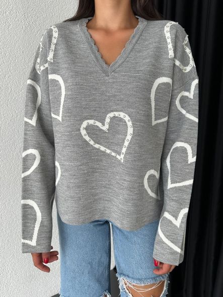 Стильный демисезонный свитер свободного кроя женский черного цвета фото — Beauty&Fashion
