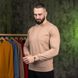 Однотонный стильный демисезонный свитшот мужской бежевого цвета Pobedov 001 фото 2 — Beauty&Fashion