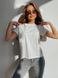 Летняя однотонная свободного кроя женская футболка белого цвета 8891 фото 5 — Beauty&Fashion