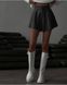 Неймовірні демісезонні шкіряні шорти жіночі чорного кольору R1557/195 фото 3 — Beauty&Fashion