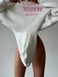Стильный худые свободного кроя с принтом женский молочного цвета S1495/202 фото 5 — Beauty&Fashion