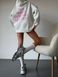 Стильний худі вільного крою з принтом жіночий молочного кольору S1495/202 фото 2 — Beauty&Fashion