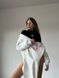 Стильный худые свободного кроя с принтом женский молочного цвета S1495/202 фото 6 — Beauty&Fashion