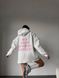 Стильний худі вільного крою з принтом жіночий молочного кольору S1495/202 фото 1 — Beauty&Fashion