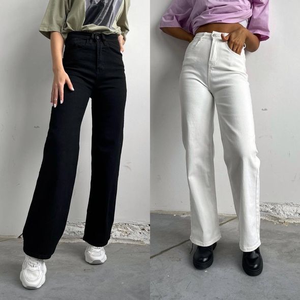 Свободные однотонные джинсы женские белого цвета фото — Beauty&Fashion