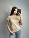 Женская удлиненная однотонная оверсайз футболка (Бежевый) 126/23.30 фото 1 — Beauty&Fashion