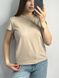 Женская удлиненная однотонная оверсайз футболка (Бежевый) 126/23.30 фото 3 — Beauty&Fashion