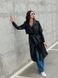 Демисезонный кожаный стильный женский тренч черного цвета S1517/358 фото 3 — Beauty&Fashion