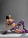 Принтованный невероятный комплект нижнего белья (бюстгальтер+трусики+пояс с подтяжками+чулки+рукавицы) фиолетового цвета SM2176 фото 6 — Beauty&Fashion