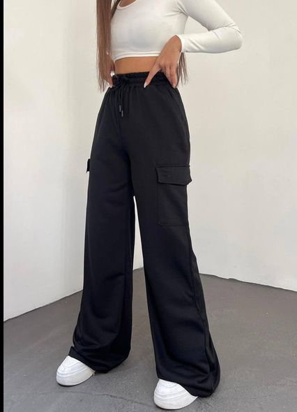 Вільного крою однотонні спортивні штани карго жіночі сірого кольору фото — Beauty&Fashion