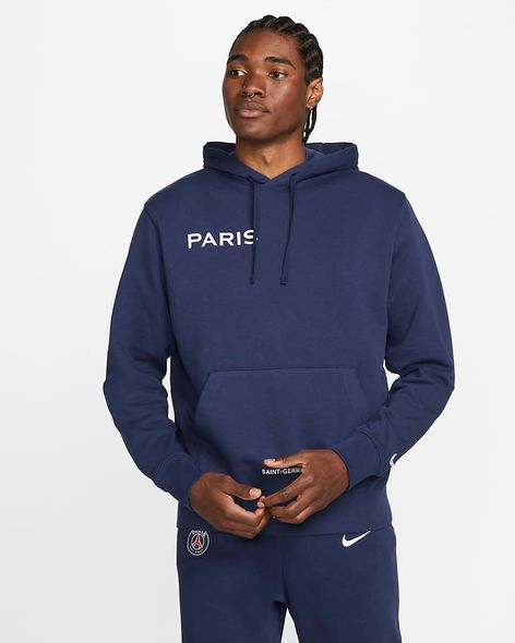Кофта чоловічі Nike Paris Saint-Germain Gfa Fleece Hoodie (DN1317-410) фото — Beauty&Fashion
