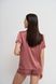 Жіноча однотонна шовкова піжама двійка (сорочка з коротким рукавом+шорти) (Сливовий) 014/21.52 фото 5 — Beauty&Fashion