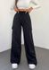 Вільного крою однотонні спортивні штани карго жіночі чорного кольору RA6220/1293 фото 3 — Beauty&Fashion