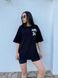 Летняя футболка с принтом женская черного цвета Y4669/7169 фото 1 — Beauty&Fashion