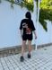 Летняя футболка с принтом женская черного цвета Y4669/7169 фото 3 — Beauty&Fashion