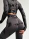 Мраморный спортивный фитнес женский рашгард черного цвета OR1 фото 6 — Beauty&Fashion