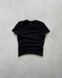 Укорочена однотонна футболка приталеного крою жіноча чорного кольору R4934/080 фото 3 — Beauty&Fashion